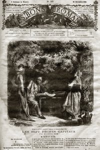 Kuvitus Eugene Suen romaanille "Seitsemän pääkaupunkia" ilmestyi "The Bons Romans" -julkaisussa 29.11.1864 tekijältä French School