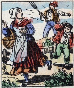 Kuva tarinasta "" Paholaisen haarukka "" Puukaiverrus Imaging Pellerin - Epinal, sd. 1800-luvun loppu. tekijältä French School