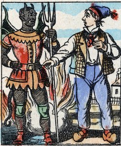 Kuva tarinasta "" Paholaisen haarukka "" Puukaiverrus Imaging Pellerin - Epinal, sd. 1800-luvun loppu. tekijältä French School