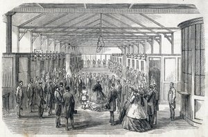Tee vaikutuksen Eugenie ja keisarillinen prinssi vierailevat Ranskan keskuspankissa 23. kesäkuuta 1866 - - kaiverrus Le MONDE Illustrousissa DU 07/07/1866 tekijältä French School