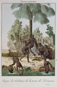 Diemenin asukkaat valmistamassa ateriaa, 1811 tekijältä French School