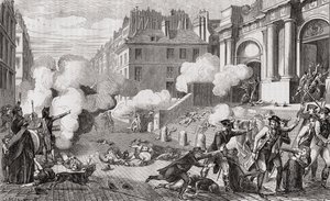 Päivän 13 Vendemiaire kapina, vuosi IV, 5. lokakuuta 1795, Louis Blancin (1811-82) "Histoire de la Revolution Francaisesta" tekijältä French School