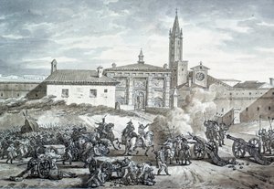 Italian maaseutu: Napoleon Bonaparten ranskalaisen armeijan miehitys Veronan (1789-1821). Nimetön piirros noin 1797. Pariisi, Louvre-museo tekijältä French School