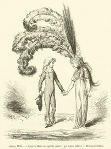 Tammikuu 1796, Seize Fashion heti kun se ilmestyy (kaiverrus) tekijältä French School