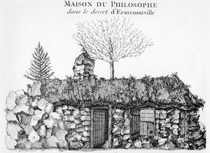 Jean-Jacques Rousseaun Eremitaaši Ermenonvillessä (katso myös 168374) tekijältä French School