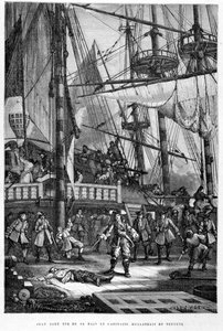 Jean Bart tappaa Neptunuksen hollantilaisen kapteenin kädellä - Guizotin "Ranskan historiassa" tekijältä French School