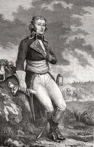 Jean Victor Marie Moreau (1763-1813) Parmentierin kaiverruksesta, Louis Blancin (1811-82) teoksesta "Histoire de la Revolution Francaise" 1847-62 tekijältä French School