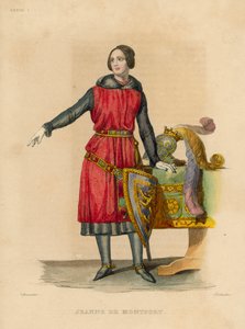 Jeanne de Montfort (värillinen kaiverrus) tekijältä French School