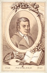 Johann Heinrich Pestalozzi, sveitsiläinen filosofi ja kasvatuksen uudistaja (chromolitho) tekijältä French School