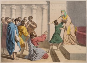 Joseph antaa veljiensä tunnistaa itsensä, esimerkki katekisuksesta LHistoire Sainte, julkaissut Charles Delagrave, Pariisi, 1800-luvun lopulla tekijältä French School