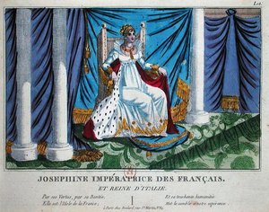 Josephine (1763-1814) Ranskan keisarinna ja Italian kuningatar (väri litho) tekijältä French School
