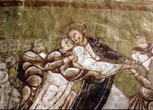 Judas Kissing Christ (fresko) (95750:n yksityiskohta) tekijältä French School