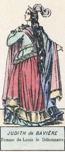 Judith of Baviere, Louis le Debonnairen vaimo (värillinen kaiverrus) tekijältä French School