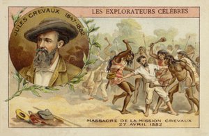 Jules Crevaux (1847-1882) Rio Pilcomayon rannalla Argentiinassa 27. huhtikuuta 1882 tekijältä French School