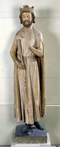 Kuningas Childebert I (497-558) Saint-Germain-des-Presin luostarista, n. 1239-44 (kalkkikivi) tekijältä French School