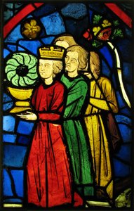 Kuningas Ludvig IX kantoi orjantappurakruunua, n. 1245-1248 (metallilasi ja lasimainen maali) tekijältä French School