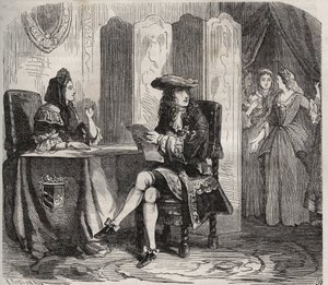 Kuningas Ludvig XIV (1638-1715) ja hänen vaimonsa Maintenonin markiisi (Francoise d