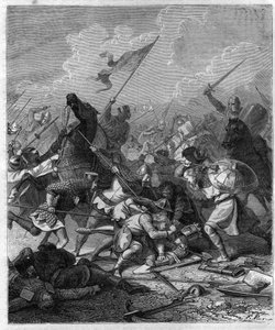 Germanian kuningas Othon I, sanoi Suuri (912-973) hämmästyneenä kapinallisista Roomassa. Maurice Lachatren kaiverrus "Histoire des Papes-Rois-Queen and Empereurs a travers les centuries" tekijältä French School