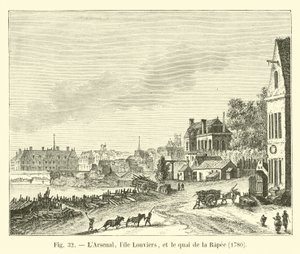 Arsenal, Lille Louviers ja Quai de la Rapee, 1780 tekijältä French School