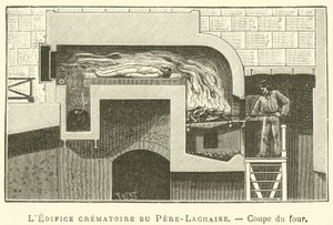 Pere-Lachaisen krematorio, uunin osa (kaiverrus) tekijältä French School