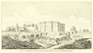 Kansalliskirjastossa säilytetty Bastille 1400-luvulla tekijältä French School