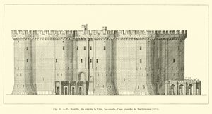 La Bastide, kaupungin puolelta, faksimile Du Cerceaun levystä, 1575 tekijältä French School