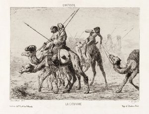 La Caravane, l"Artiste, pub. 1800-luvun loppu (litografia) tekijältä French School