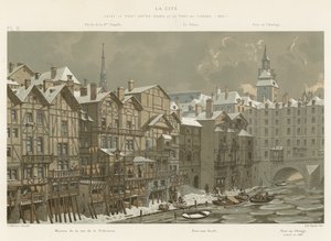 La Cite, Pont Notre-Damen ja Pont au Changen välissä, 1650 tekijältä French School