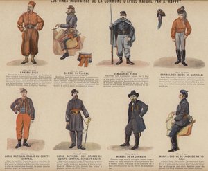 Pariisin kommuuni, Kommuunin sotilasasut, A Raffet (väri litho) tekijältä French School