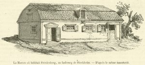 Talo, jossa Swedenborg asui, Tukholman esikaupunkialueella (kaiverrus) tekijältä French School