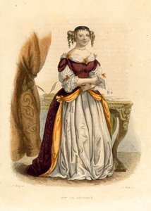 La Marquise de Sevigne (värillinen kaiverrus) tekijältä French School