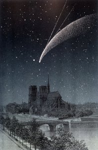 La Comet de Donati, nähty Pariisissa 10.4.1858 - Amédée Guilleminin elokuvassa "Le Ciel", Hachette, Pariisi tekijältä French School