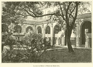 Ecole des Beaux-Artsin Murierin piha (kaiverrus). tekijältä French School