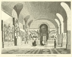 Assyrialaisen museon suuri sali Louvren museossa tekijältä French School
