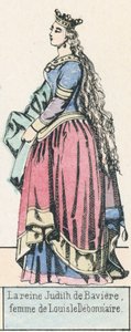 Baijerin kuningatar Judith, Louis le Debonnairen vaimo (värillinen kaiverrus) tekijältä French School