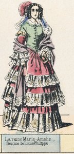Kuningatar Marie-Amelie, Louis-Philippen vaimo (värillinen kaiverrus) tekijältä French School