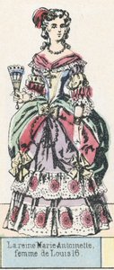 Kuningatar Marie-Antoinette, Louis 16:n vaimo (värillinen kaiverrus) tekijältä French School