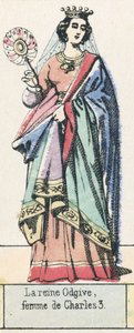 Queen Odgive, Charles 3:n vaimo (värillinen kaiverrus) tekijältä French School