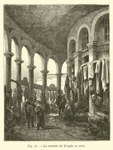 Temppelin rotunda vuonna 1840 tekijältä French School