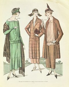 Ladies Fashion, kuvitus La Veritable Mode Francaise de Parisista, 1924 tekijältä French School