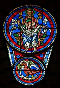 Viimeinen tuomio: Abrahamin helmi, jossa on 3 sielua; St Johns eagle alla (w143) tekijältä French School