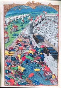 Lat 6067 kunniallisen antautumisen jälkeen, Guillaume Caoursinin teoksesta Rodoksen piirityksen historia, 1483 tekijältä French School