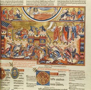 Lat 8846 f.76, piiritys kaupungissa, Hebraica Romana Gallicasta tekijältä French School