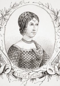 Laura de Noves, The Ancient and Modern Universal History, julkaistu Strasbourgissa n. 1860 (kaiverrus) tekijältä French School