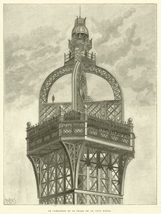 Campanile ja Eiffel-tornin majakka (kaiverrus) tekijältä French School