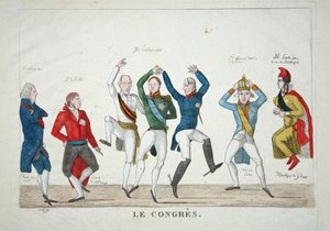 Le Congres, pubi. 1814 (käsinvärinen kaiverrus) tekijältä French School