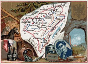 Le Doubs (25), Franche Comte (Franche-Comte), Ranska. Ranskalaisen paleontologin Georges Cuvier