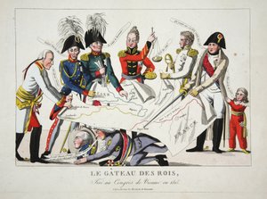 Le Gateau des Rois, piirretty Wienin kongressissa vuonna 1815, pub. tekijältä French School
