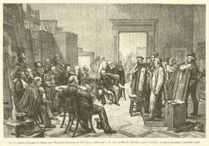 Englantilainen tuomaristo valitsi maalauksia vuoden 1878 yleisnäyttelyyn Pariisissa (kaiverrus) tekijältä French School
