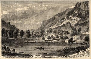 Le Lauzet-Ubaye - Le lac du Lauzet - kunta Alpes-de-Haute-Provencen departementissa Kaakkois-Ranskassa - kaiverrus "" PATRIE"" - PECTUREQUIREQUE RANSKAN KUVAUS 6 NITEESSÄ LUCIEN HUARD - 1800-luvun loppu tekijältä French School